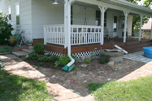 New path and plantings.