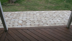 New patio of back deck.