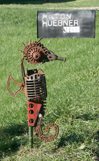 Seahorse mailbox stand.