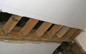 Exposed celing joists.