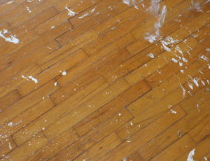 Hardwood floor, before.